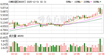 铜价创十余年最佳年度表现 分析师：AI需求将推动价格进一步走高