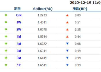 货币市场日报：12月19日