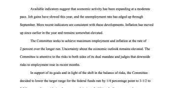 美联储如期降息25个基点 预计2026年仅降息一次