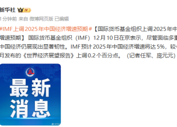 利好来了！IMF最新宣布：上调2025年中国经济增速预期