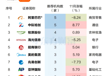 阿里、中际旭创领衔！券商12月金股出炉 这些股最受青睐