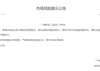 广期所：相关品种价格波动较大 请各市场主体加强风险防范