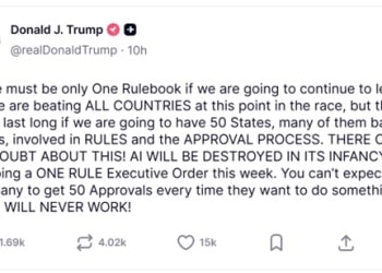 特朗普预告：本周将签行政令 为AI制定统一国家规则