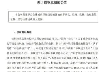 收6套房产抵债，损失约188万元！老牌装企美芝股份业绩承压，此前曾频卖资产「回血」