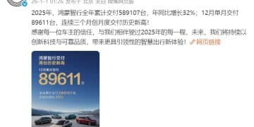 小米汽车：去年12月交付量超5万台！鸿蒙智行：单月交付89611台！零跑汽车、理想汽车、智己汽车、岚图汽车也公布了