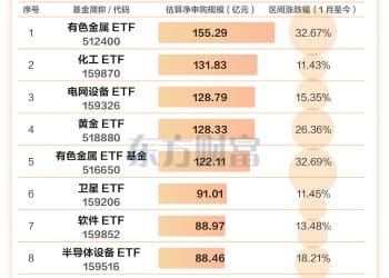 开年资金买什么？1月ETF净申购TOP10