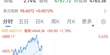 逼近4900美元/盎司！金价创新高后 一度直线下跌！