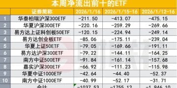 宽基ETF单周净流出近2000亿创史上新高 净流出前十浮出水面