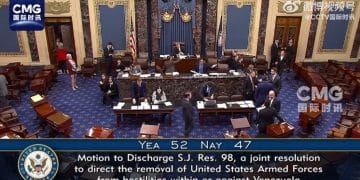 52票赞成 47票反对 美参议院推进决议限制特朗普对委动武 多名共和党议员「反水」！