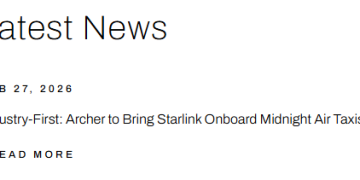 星链首闯空中交通 将为飞行出租车接上低轨高速互联网